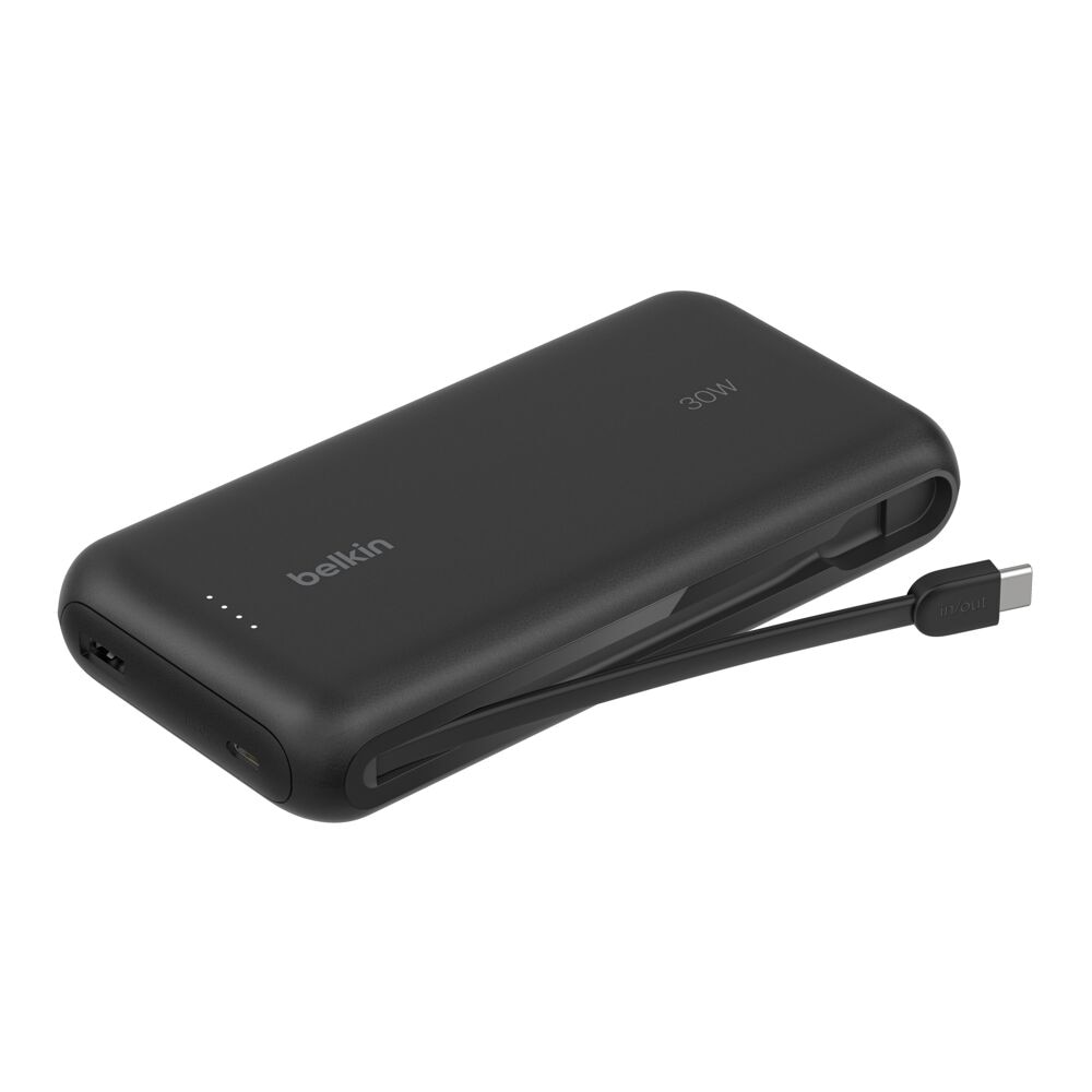 Belkin BoostCharge Power Bank 20K With Integrated Cable - Black