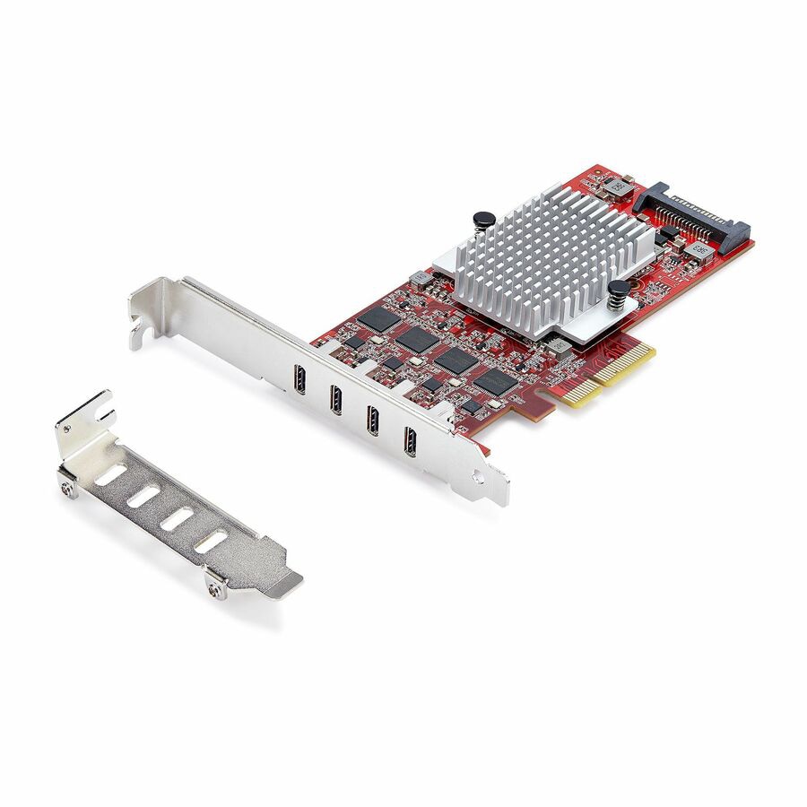 StarTech.com 4-Port USB Type-C PCIe Card, USB 3.2 10Gbps, USB-C PCI Express Expansion Card, 4x USB Controllers, TAA