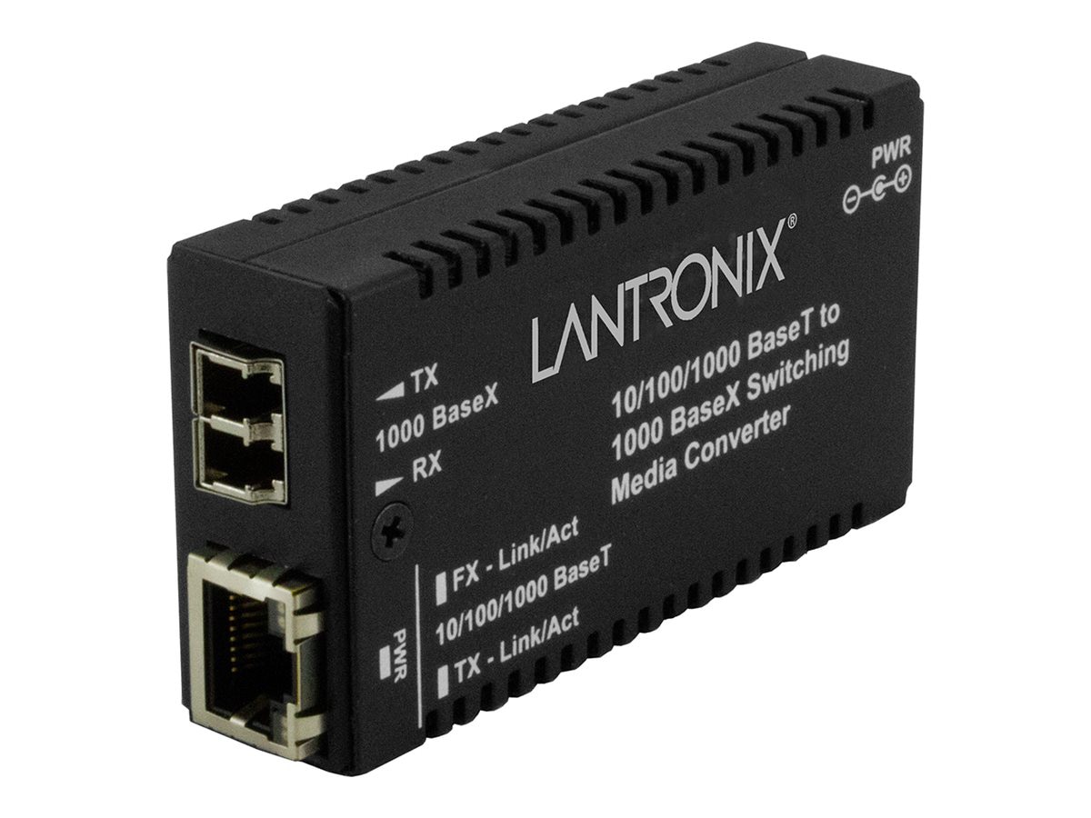 Lantronix M/GE-PSW Series - fiber media converter - 10Mb LAN, 100Mb LAN, 1G