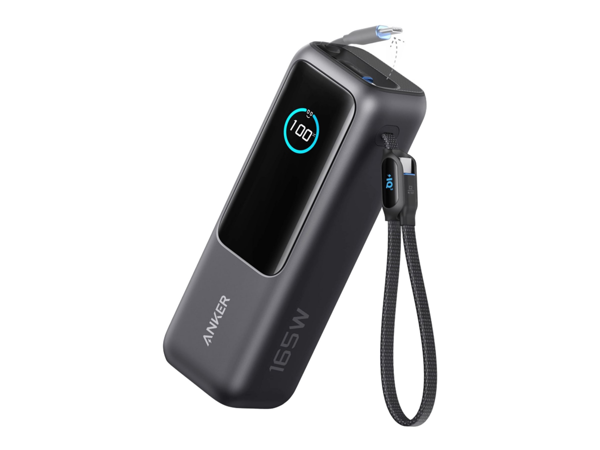 Anker - power bank - built-in and retractable cables - 165 Watt - 25000 mAh