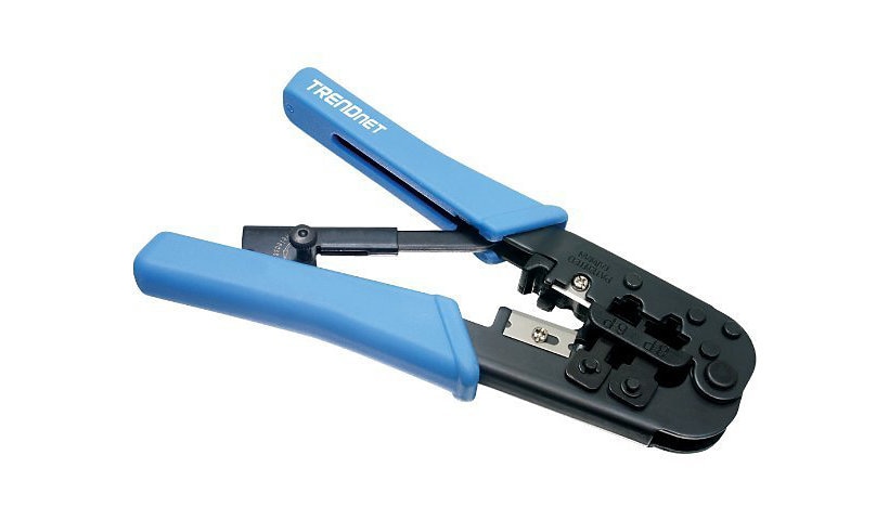 TRENDnet Crimping Tool, Crimp, Cut, And Strip Tool, For Any Ethernet or Telephone Cable, Built-In Cutter And Stripper,