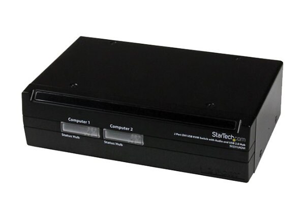 StarTech.com 2 Port DVI USB KVM Switch with Audio and USB 2.0 Hub - KVM / audio switch - 2 ports