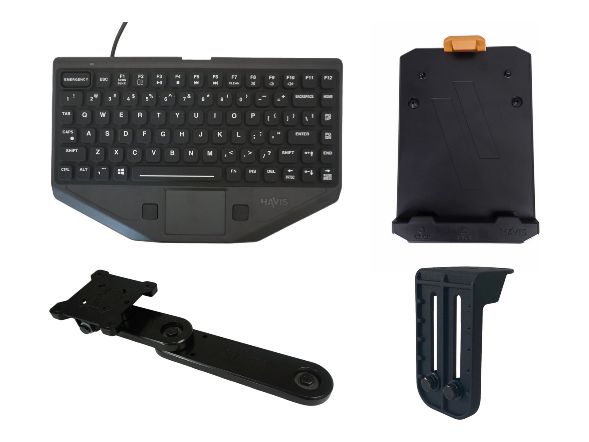 Havis Premium Package - keyboard - with mount, includes emergency key - wit