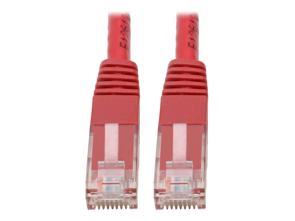 Eaton Tripp Lite Series Cat6 Gigabit Molded (UTP) Ethernet Cable (RJ45 M/M), PoE, Red, 1 ft. (0.31 m) - patch cable - 1