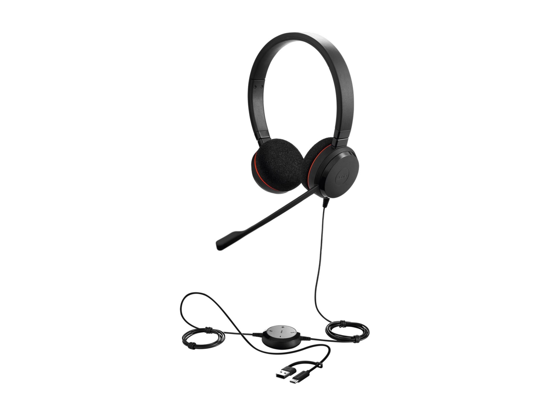 Jabra Evolve 20 UC stereo - headset - USB-C, USB-A