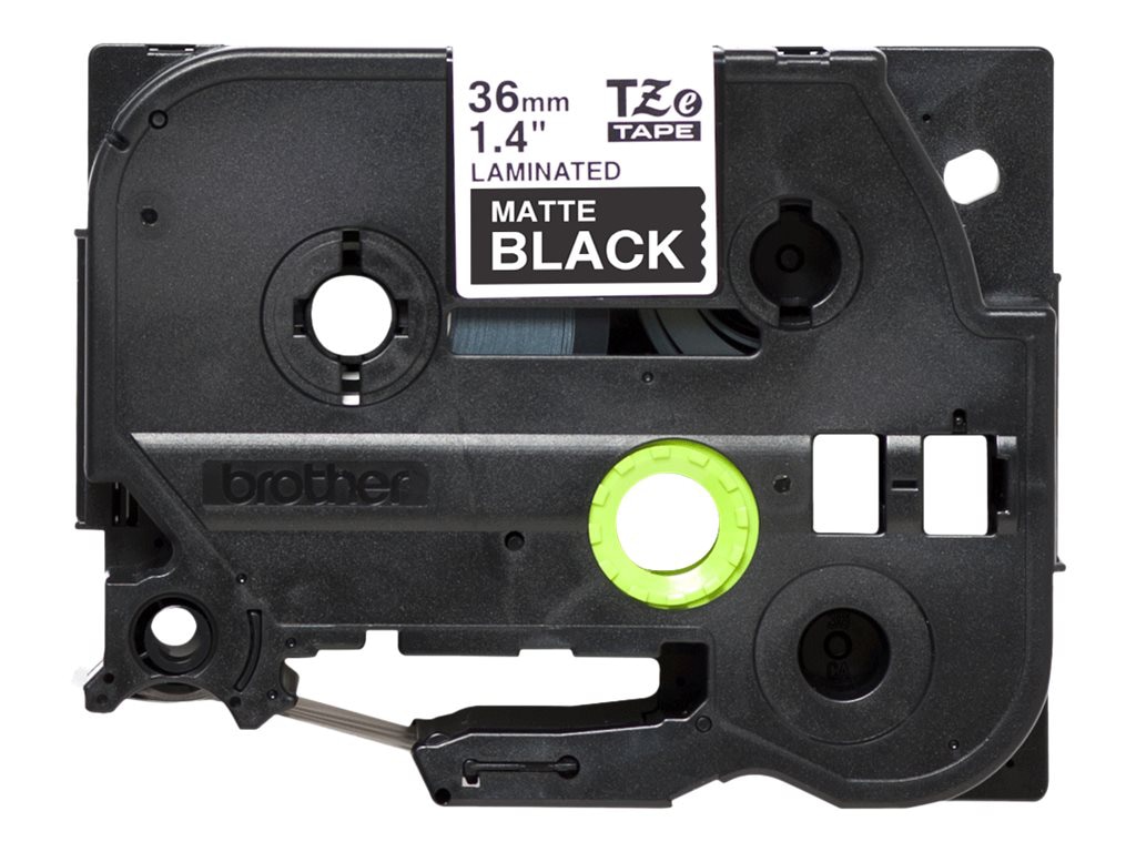 Brother P-touch TZe-M365 Laminated Label Tape - 1.4" x 26.2' (36mm x 8m) White on Matte Black Label Tape - 1 Cassette