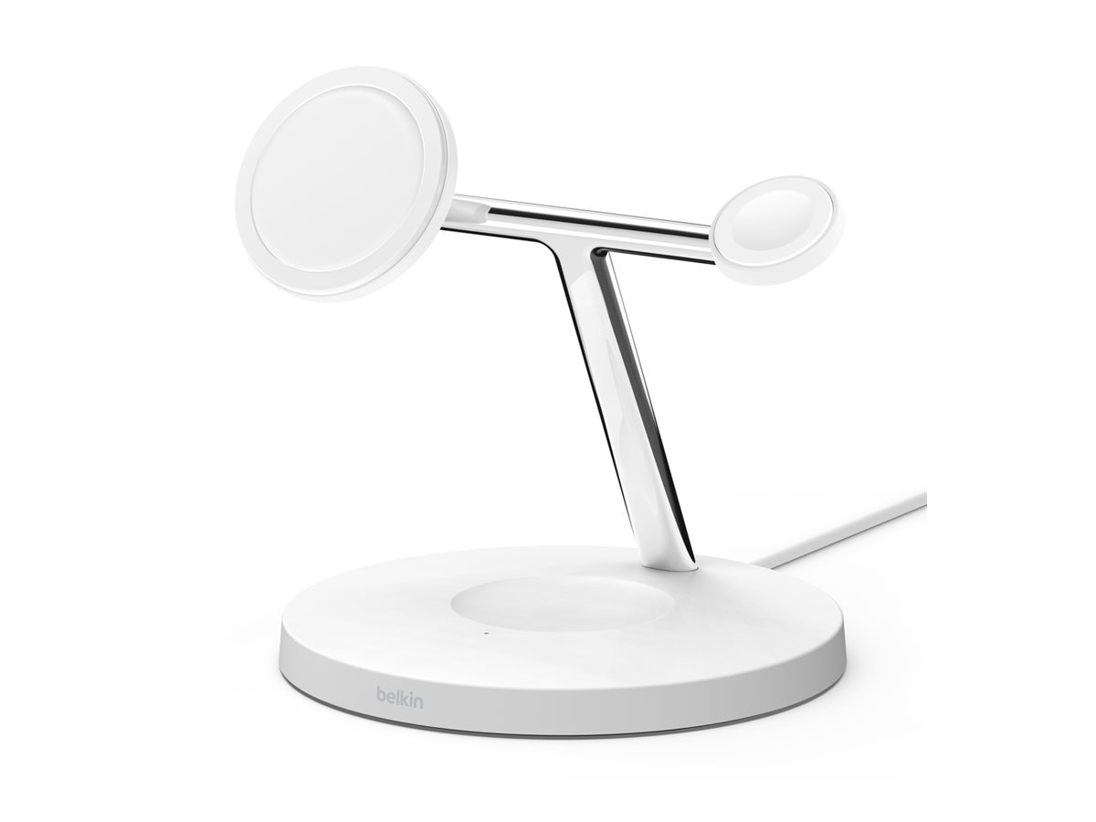 Belkin wireless charging stand - with MagSafe - + AC power adapter - 15 Wat