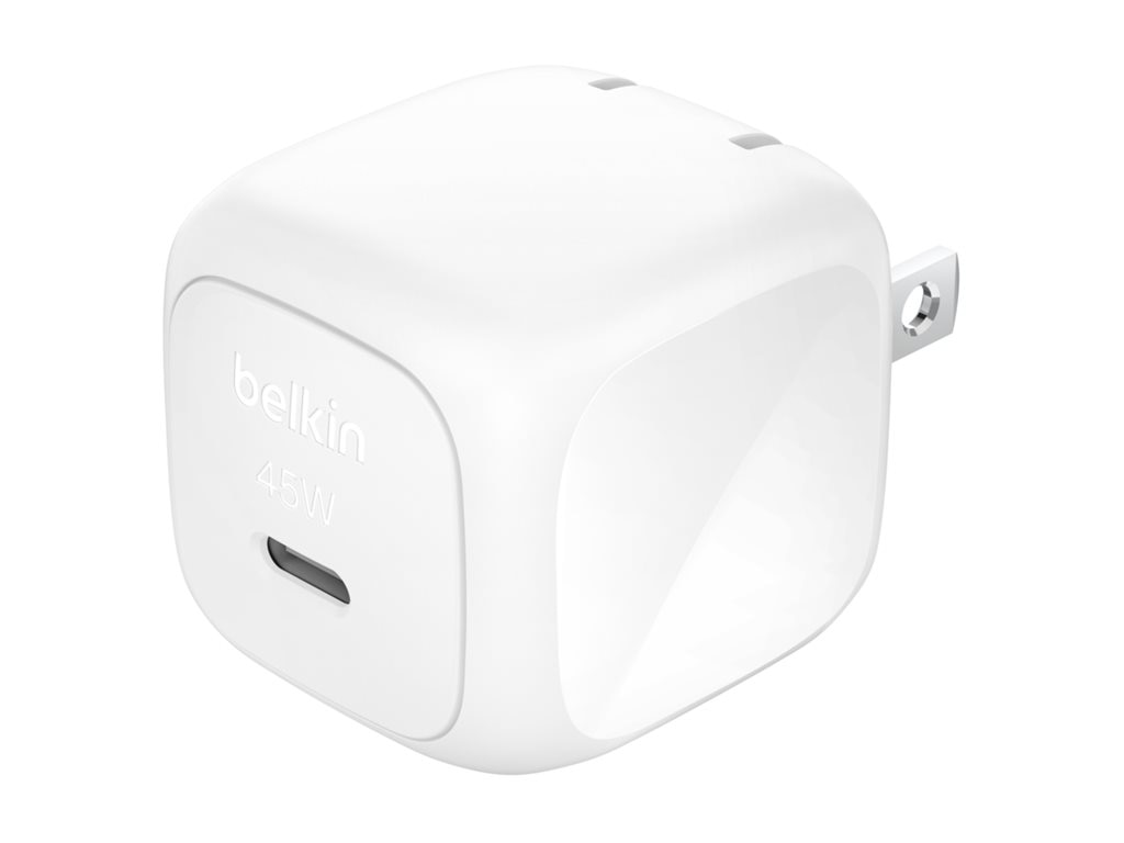 Belkin 45W Portable Cubic USB-C Wall Charger - 1xUSB-C - Foldable Prongs -