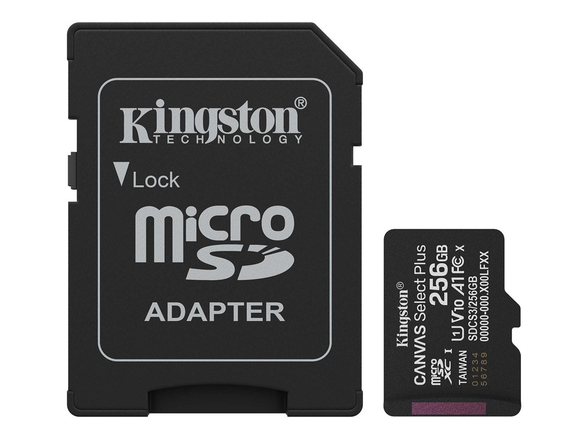 Kingston Canvas Select Plus - flash memory card - 256 GB - microSDXC UHS-I