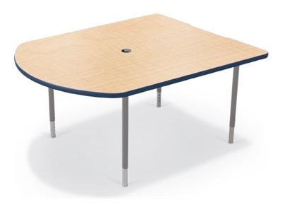 MooreCo MediaSpace Small - table - D-shaped - gray nebula