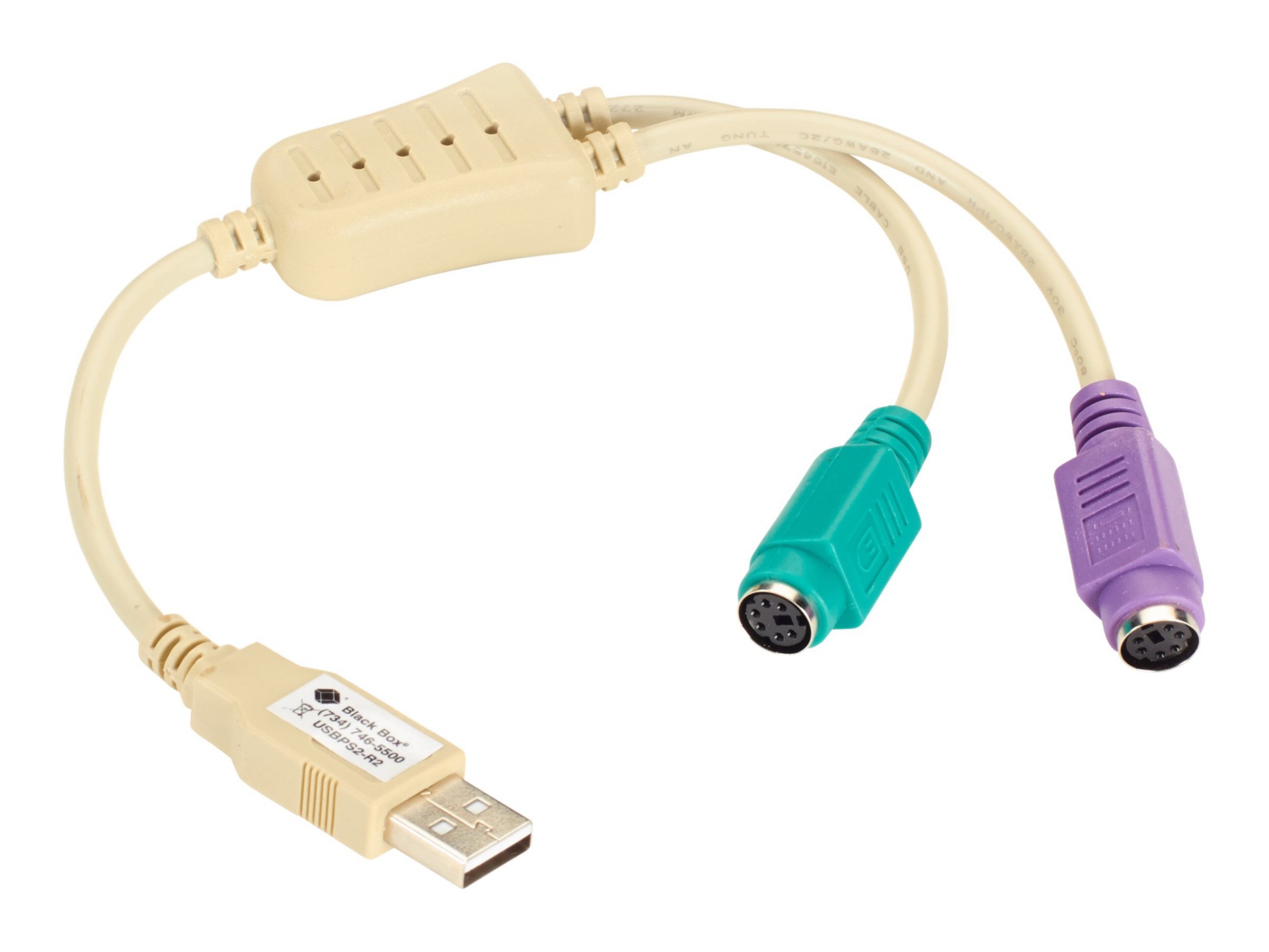 Black Box USB Keyboard Adapter, USB Type A to 6-Pin Mini DIN Female