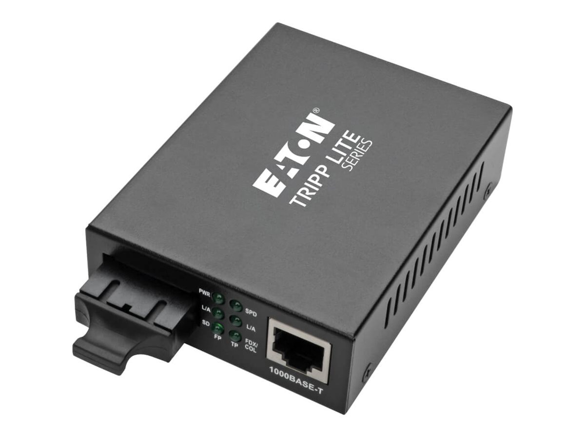 Eaton Tripp Lite Series Gigabit Multimode Fiber to Ethernet Media Converter, 10/100/1000 SC, International Power Supply,