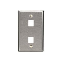 Black Box 2-Port Stainless Steel Single Gang Keystone Wallplate