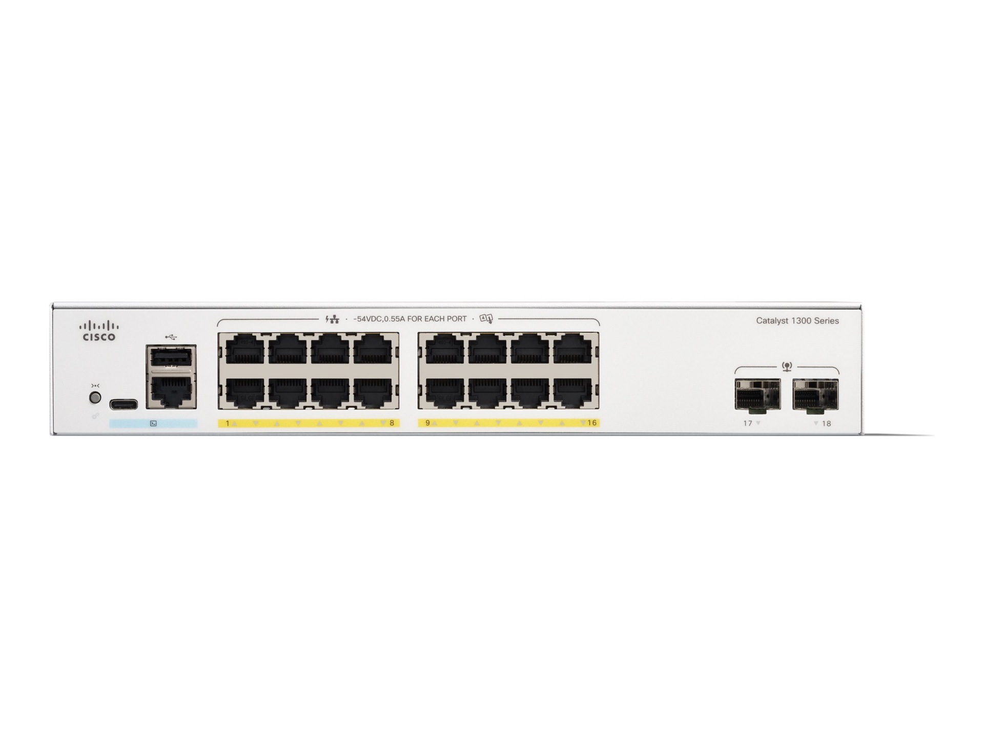 Cisco Catalyst 1300-16P-2G - switch - 16 ports - managed - rack-mountable