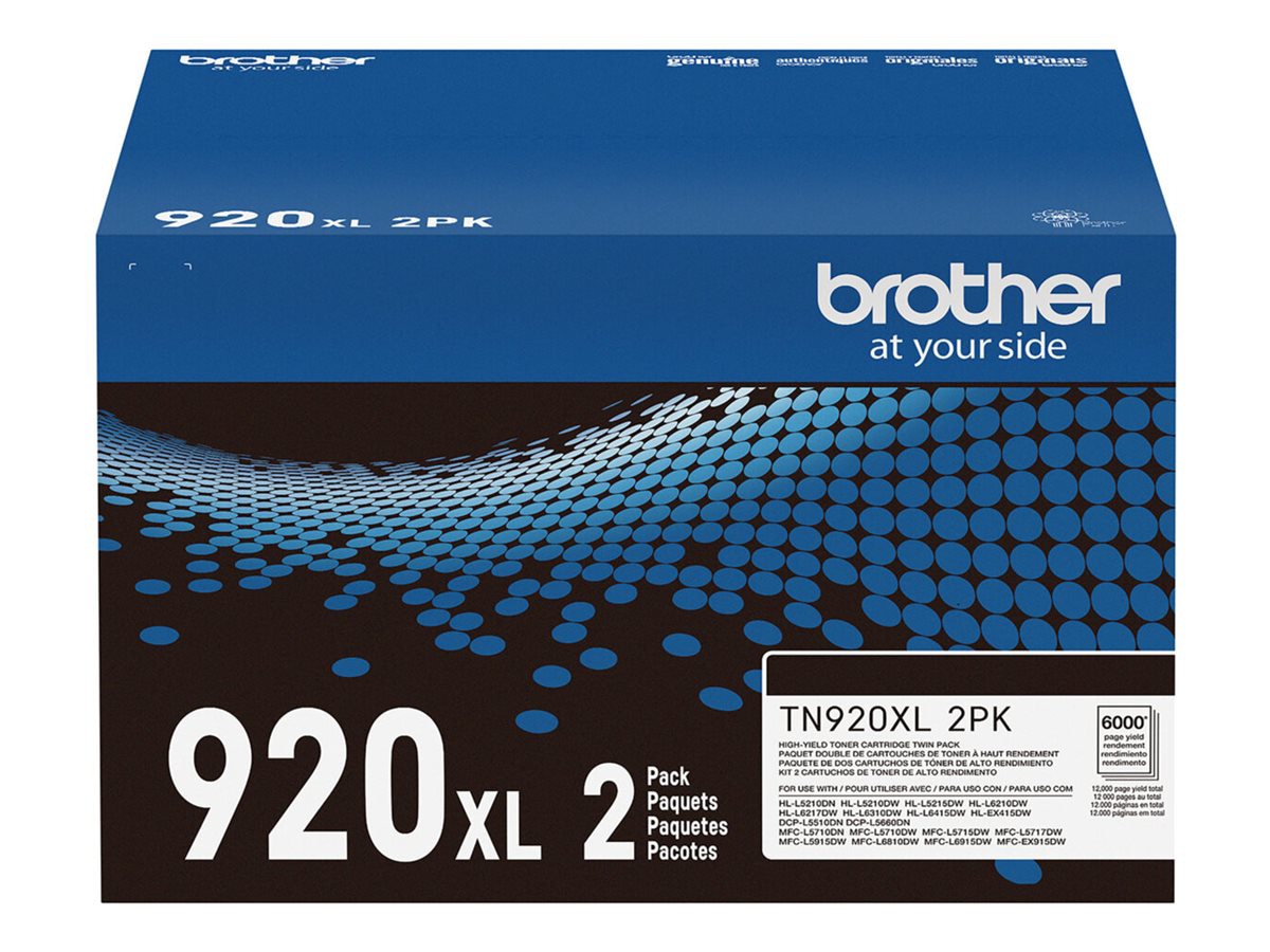 Brother TN920XL 2PK - 2-pack - High Yield - black - original - toner cartri