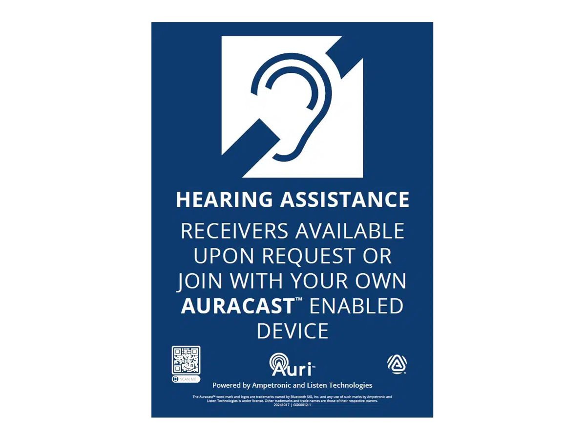 Listen Assistive Listening Notification LA-308 - sign - hearing assistance