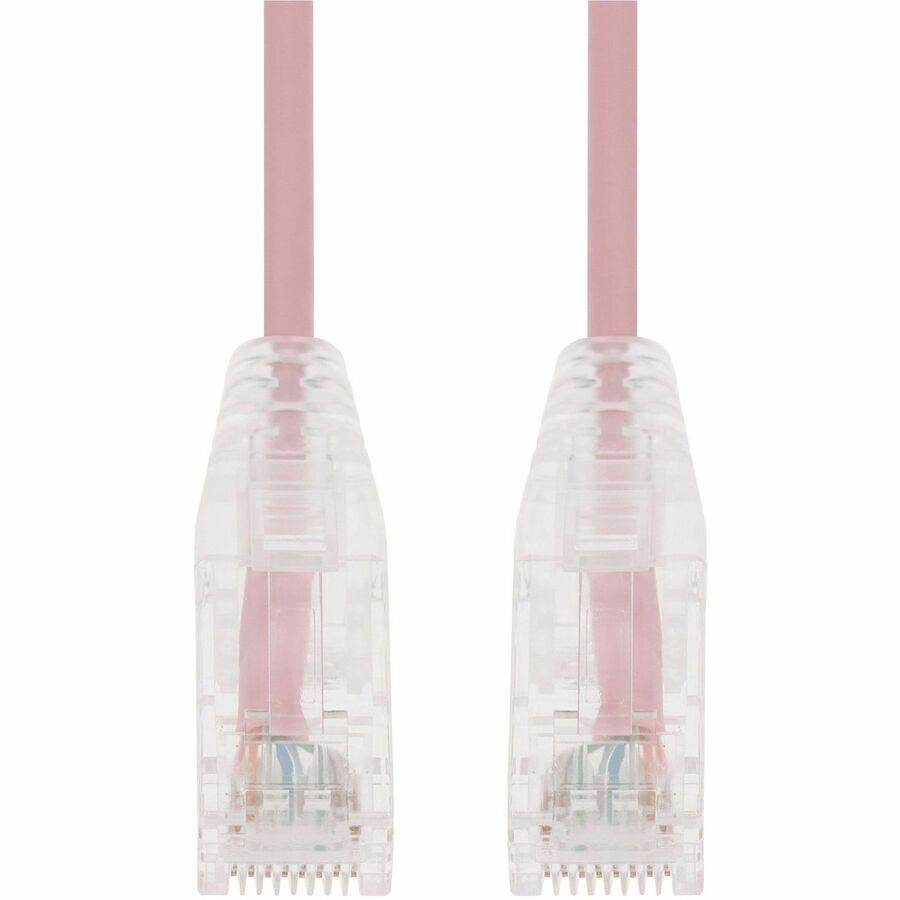 Proline 50ft Pink CAT 6A Slim PVC Ethernet Cable Snagless Clear-Claw RJ-45 M/M