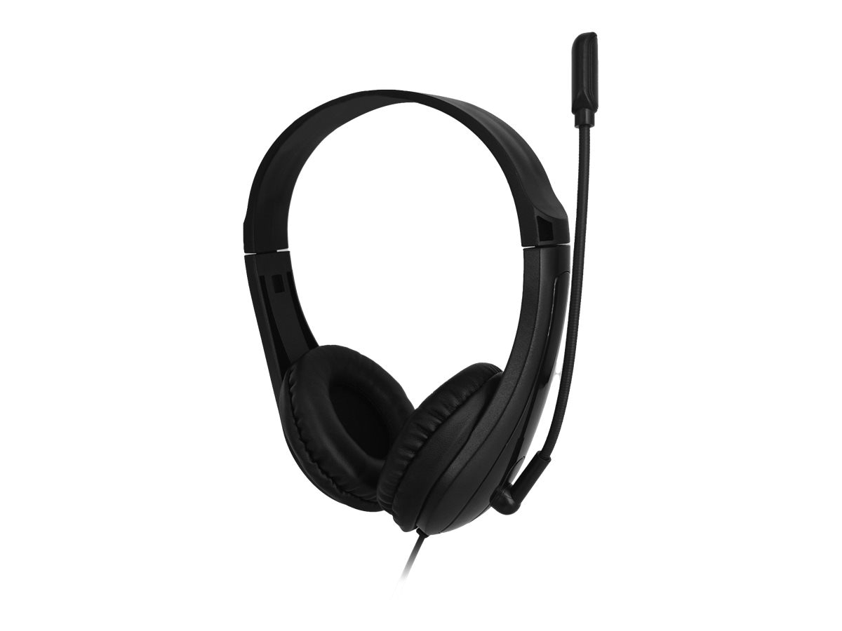 Lunar Headphones V2 - Binaural Wired Headset with Mic - 3.5 mm Jack - Black