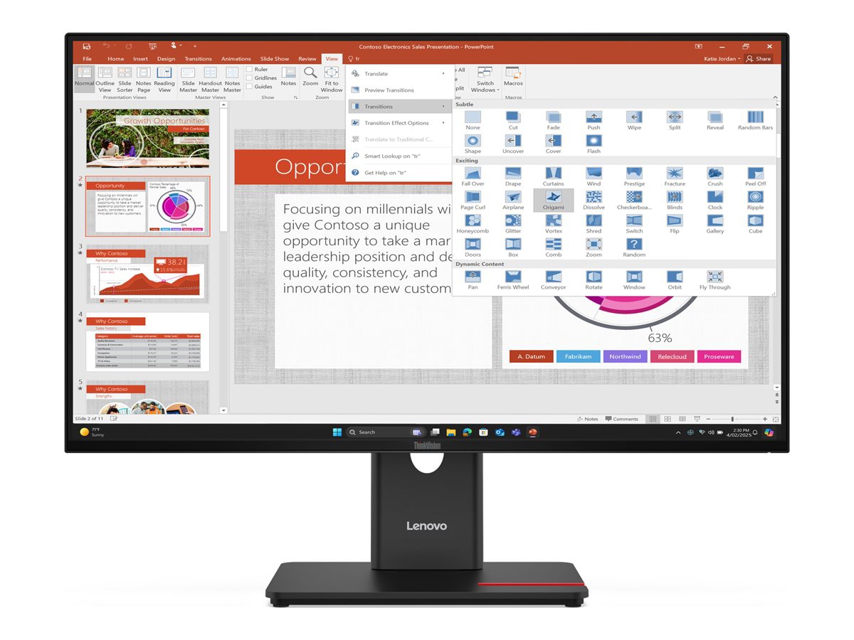 Lenovo ThinkVision T27-40 Monitor - 27" FHD IPS - 99% sRGB - HDMI/DP/USB-C