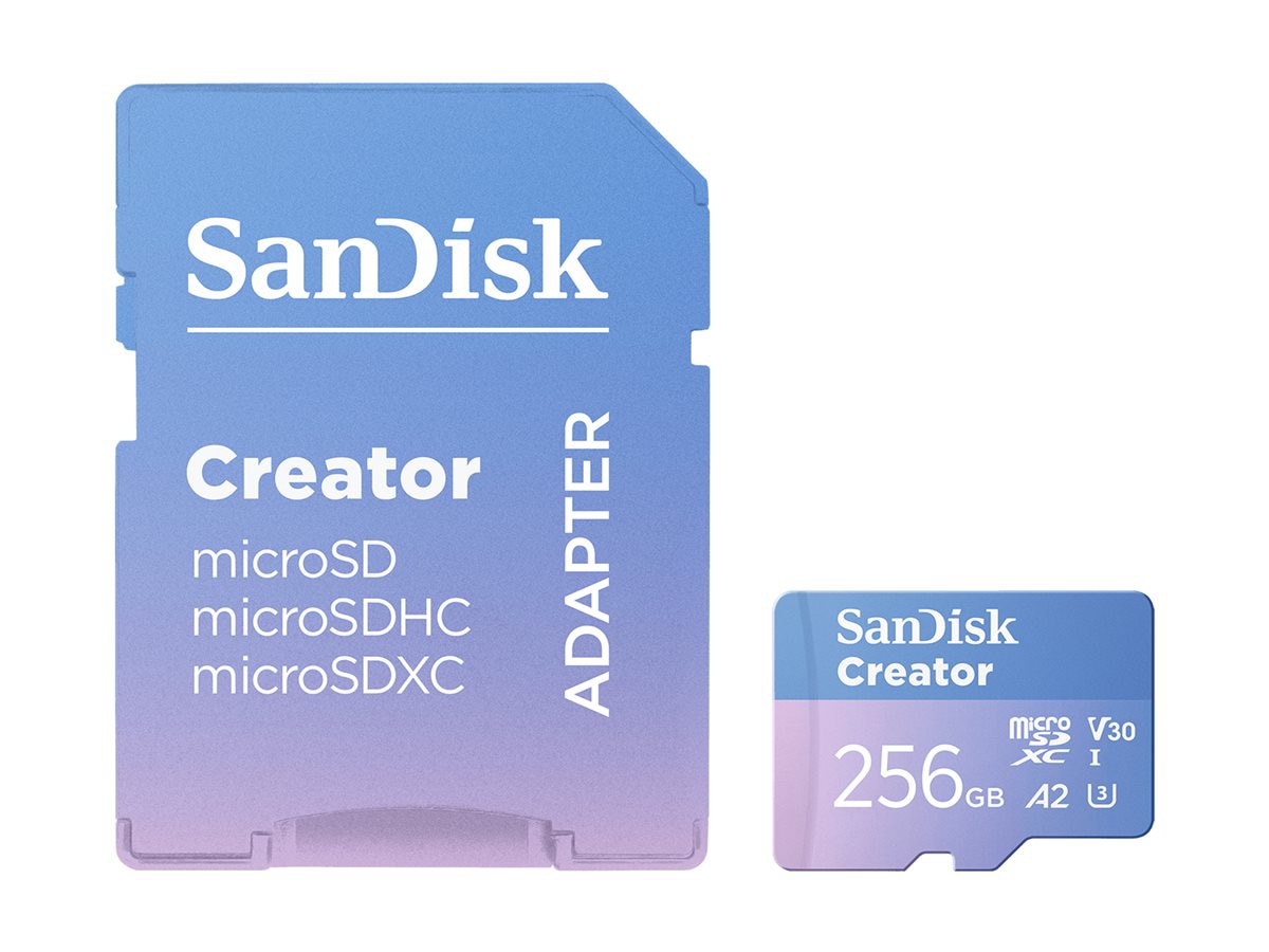 SanDisk Creator - flash memory card - 256 GB - microSDXC UHS-I