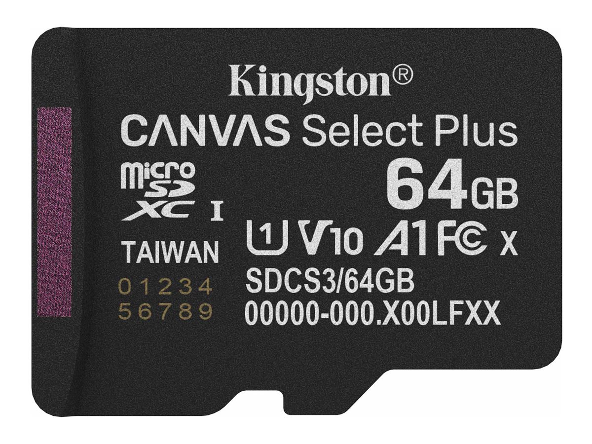 Kingston Canvas Select Plus - flash memory card - 64 GB - microSDXC UHS-I