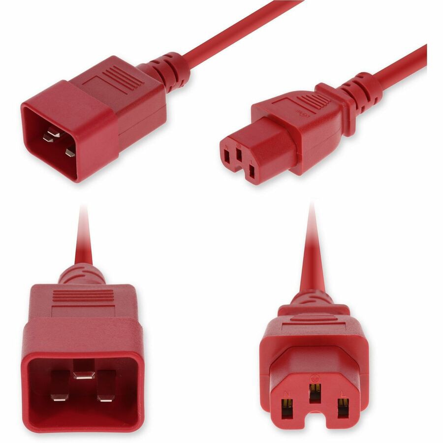 Proline 6ft C20 Male to C15 Female Standard Commercial 14 AWG Red Power Cab
