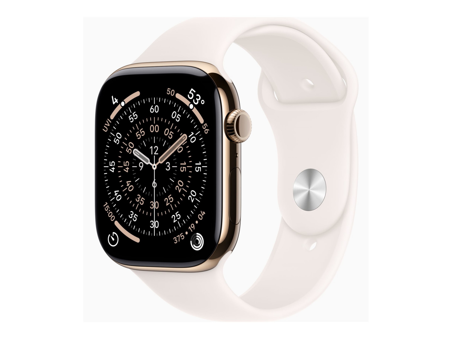 Apple Watch Series 11 - 46mm Gold Titanium Case - Light Blush Sport Band  S