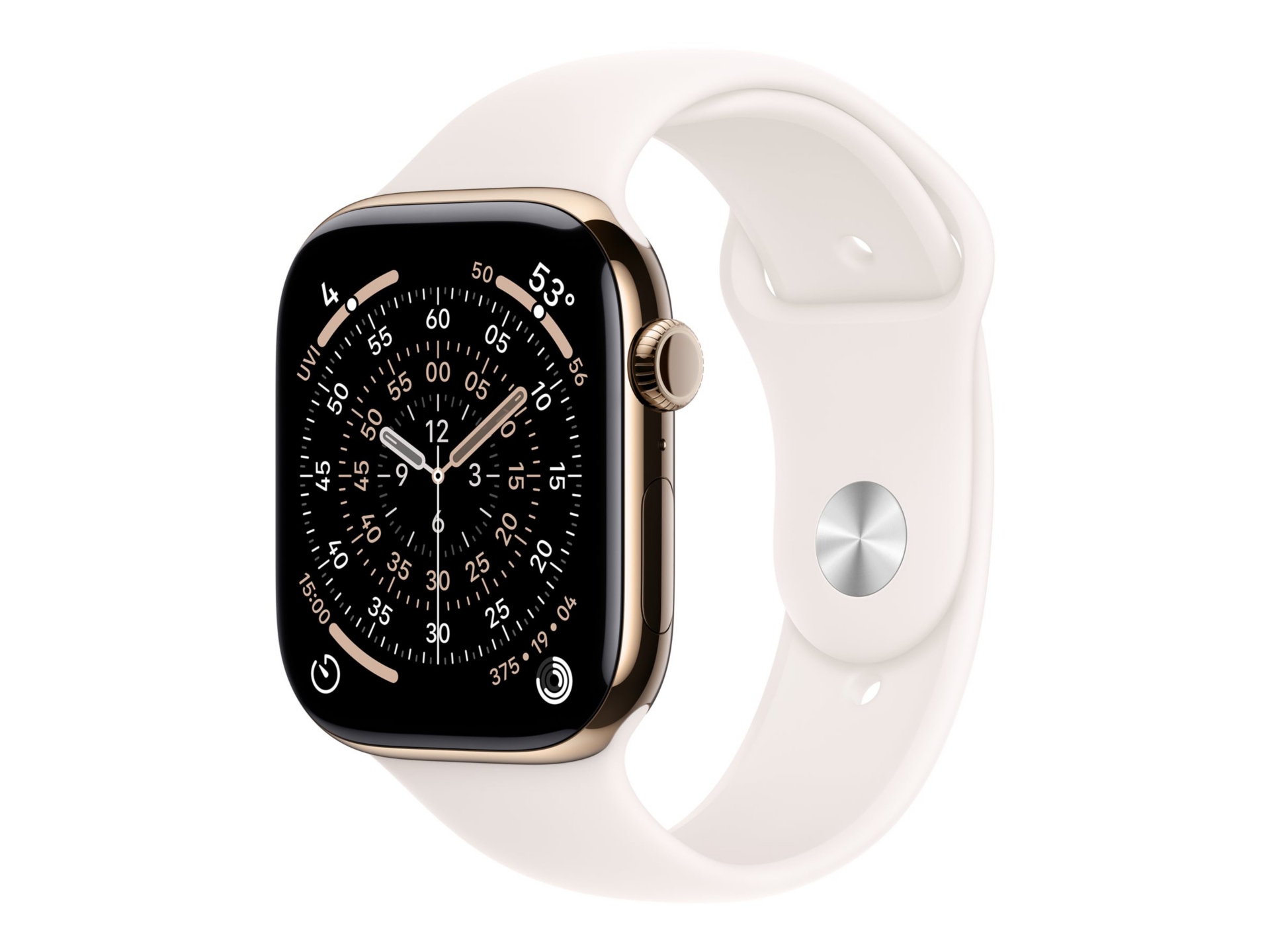 Apple Watch Series 11 - 46mm Gold Titanium Case - Light Blush Sport Band  M