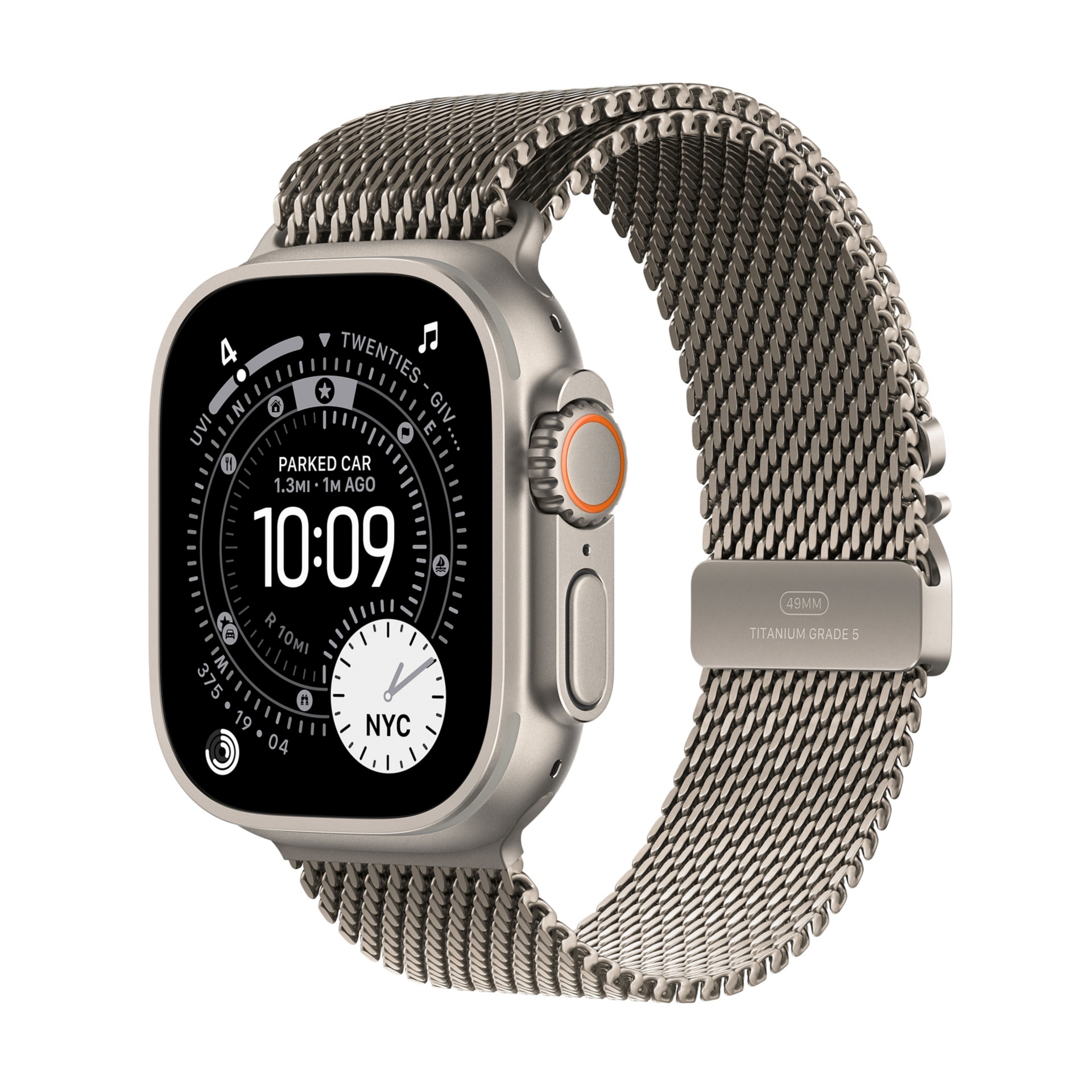 Apple Watch Ultra 3 - 49mm Natural Titanium Case - Natural Titanium Milanes