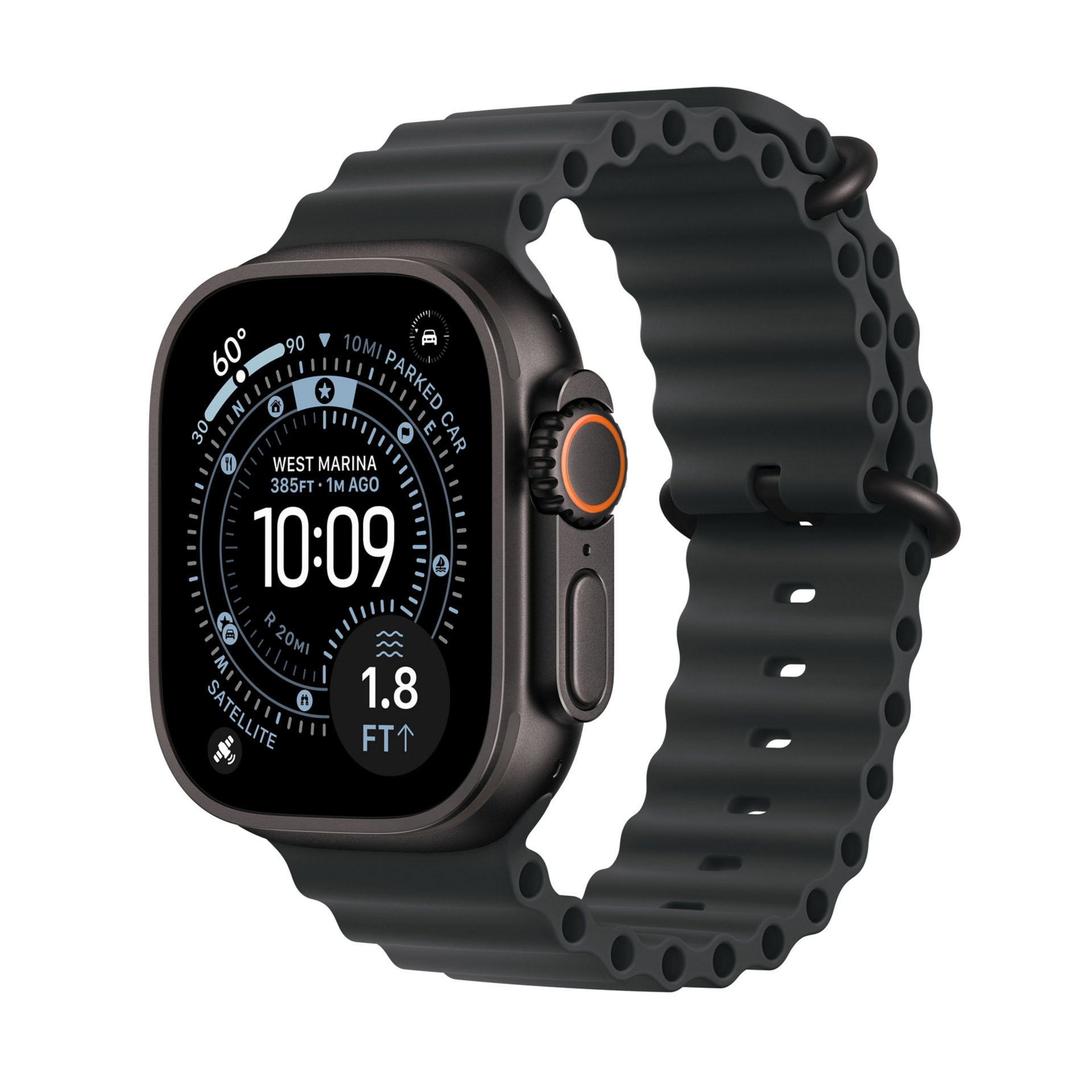 Apple Watch Ultra 3 - 49mm Black Titanium Case - Black Ocean Band