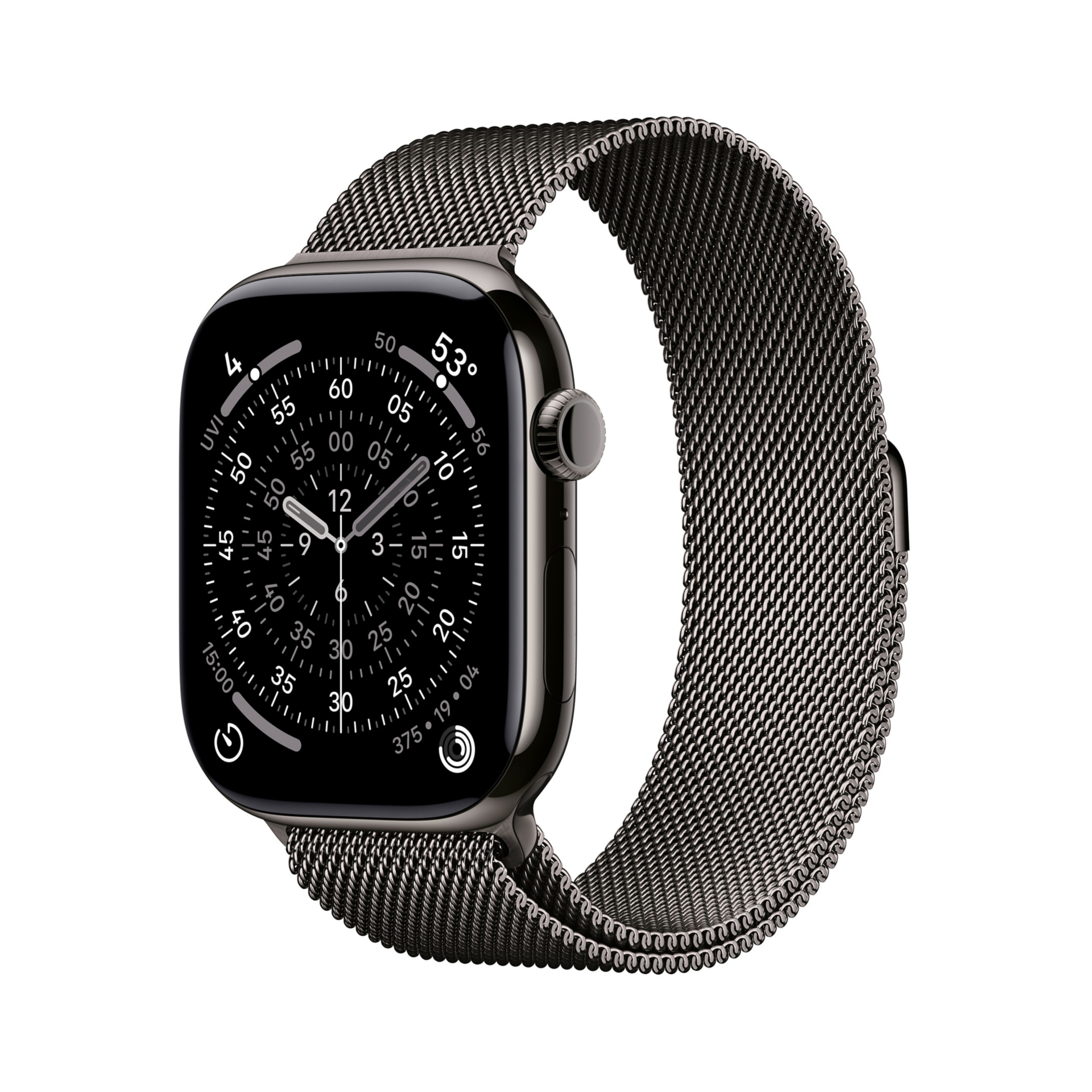 Apple Watch Series 11 - 46mm Slate Titanium Case - Slate Milanese Loop  S/M