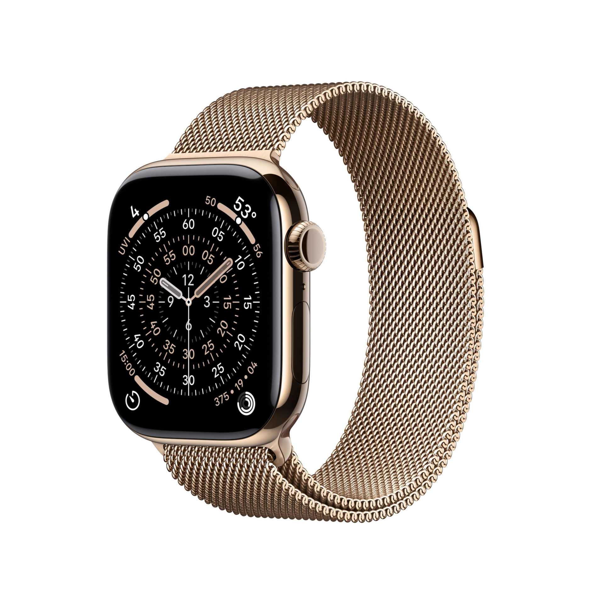 Apple Watch Series 11 - 42mm Gold Titanium Case - Gold Milanese Loop