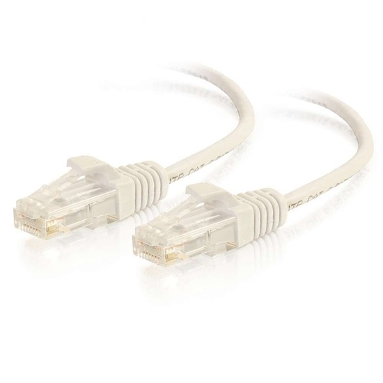 C2G 6ft (1.8m) Cat6 Snagless Unshielded (UTP) Slim Ethernet Network Patch Cable - M/M - White