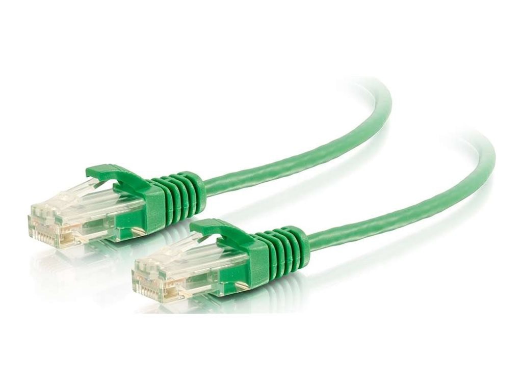 C2G 0.5ft (0.3m) Cat6 Snagless Unshielded (UTP) Slim Ethernet Network Patch Cable - MM - Green