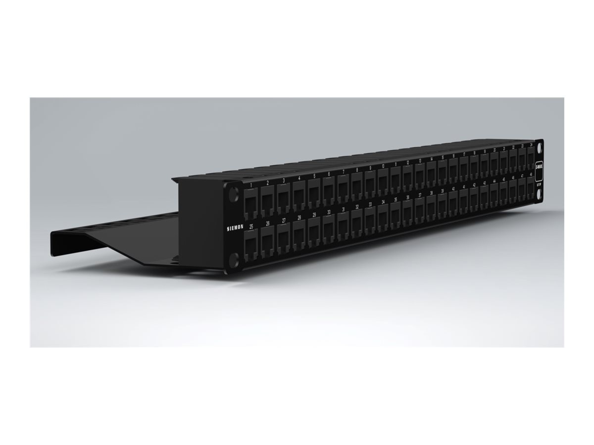 Siemon Z-MAX patch panel - 1U - 19" - copper, with jacks, flat, detached wire manager