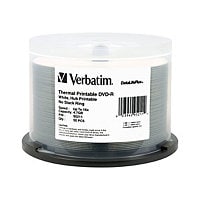 Verbatim DataLife Plus DVD-R 4.7GB 16x White Thermal Print Spindle 50 Pack