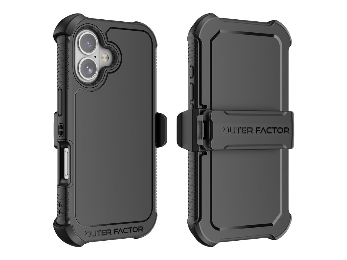 OuterFactor WorkForce Mobile MAG Case with Belt Clip, iPhone 17, Black
