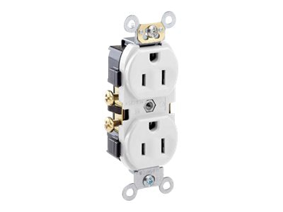 Leviton CR15-W - power socket-outlet - 2 power sockets - white