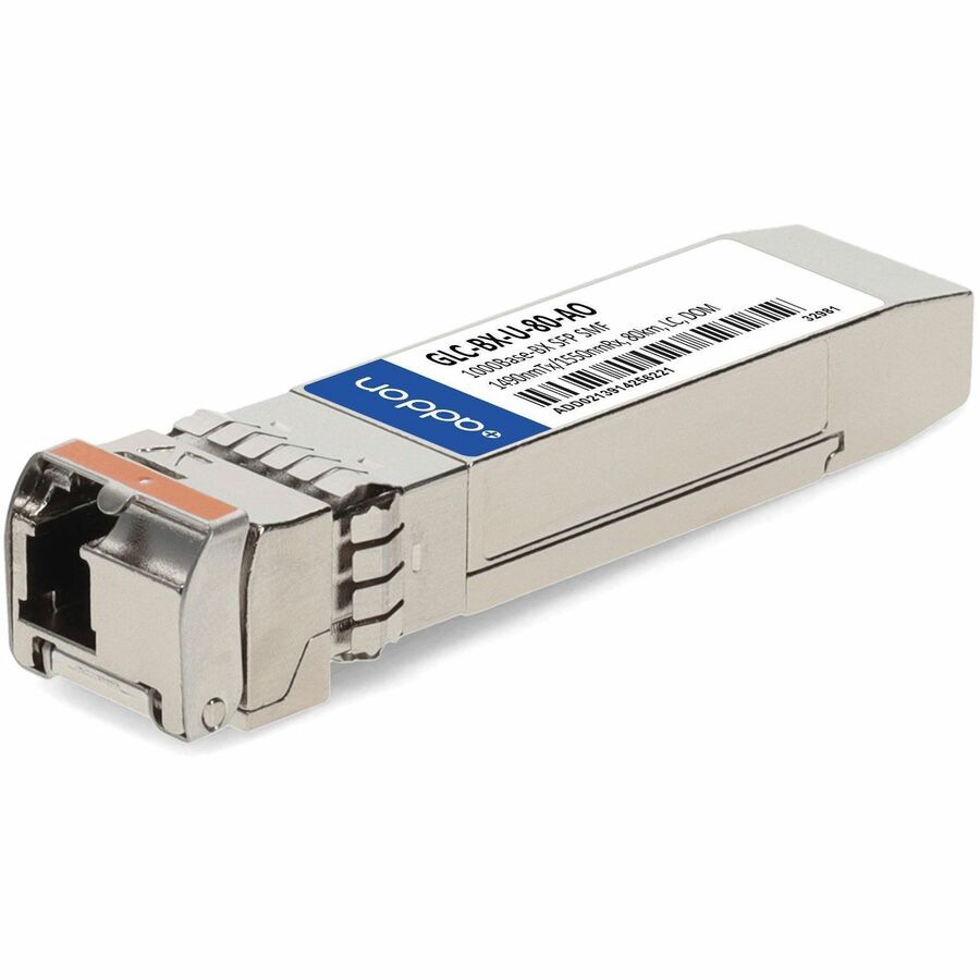 AddOn Cisco GLC-BX-U-80 Compatible TAA 1000Base-BX SFP Transceiver (SMF, 14