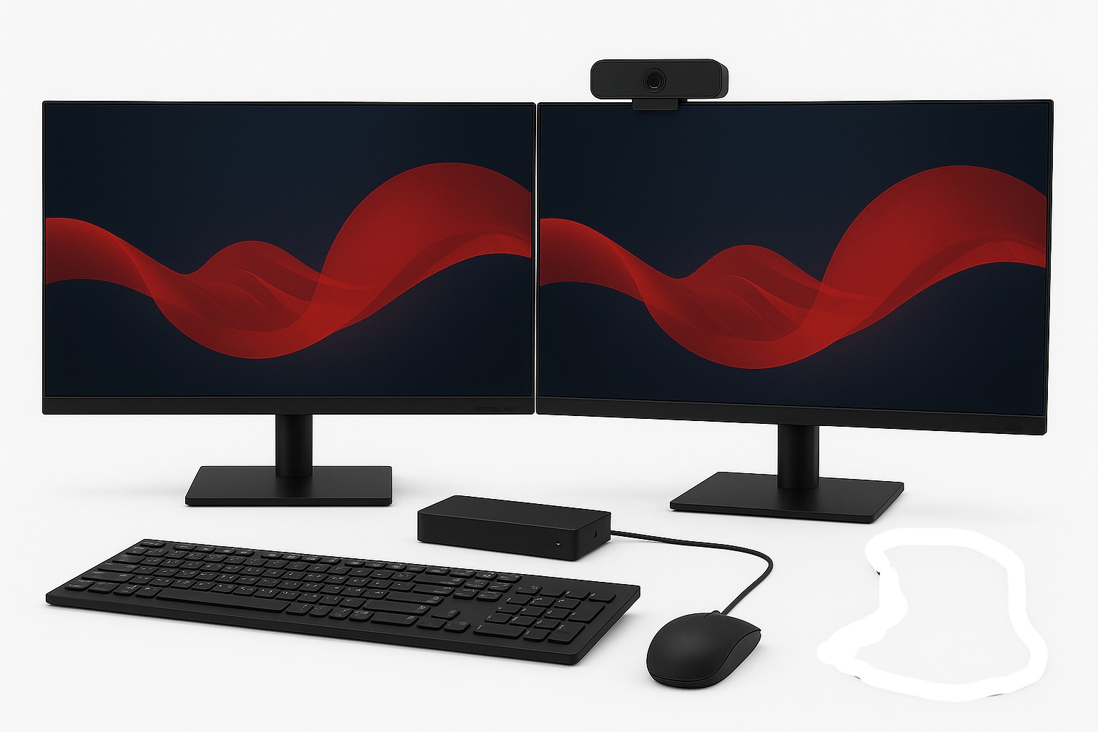 Dual 24in Monitors with Accessories Bundle