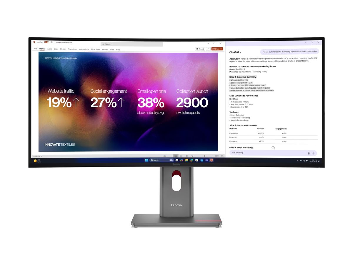 Lenovo ThinkVision P40WD-40 - LED monitor - curved - 5K - 40" - HDR