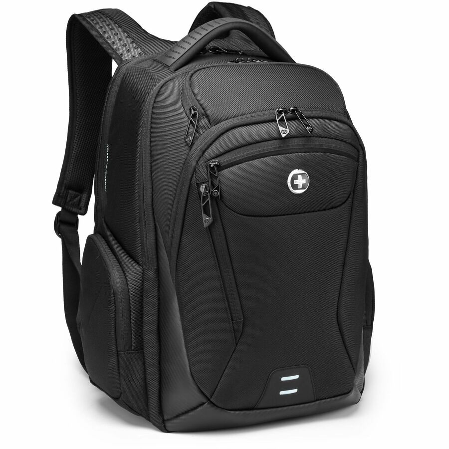Swissdigital TERABYTE NG Black Backpack - TSA-Friendly Travel Backpack with