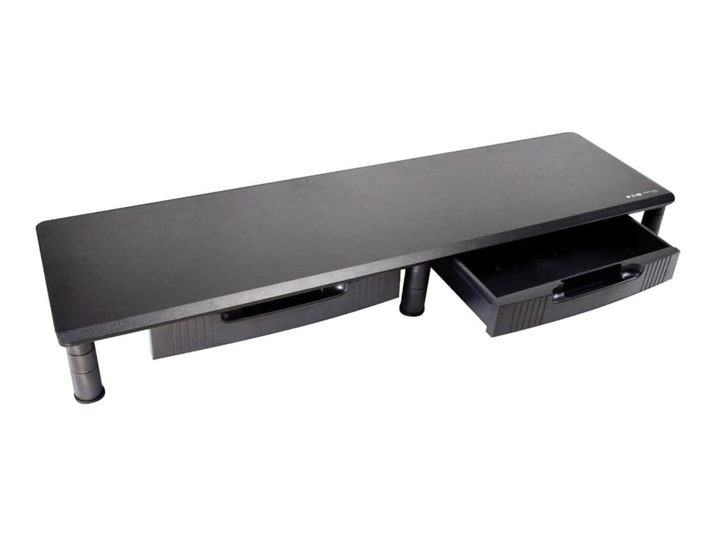 Eaton Tripp Lite Series Extra-Wide Dual-Monitor Riser with Storage Drawers, 39 x 11 in., Black, TAA - monitor stand with