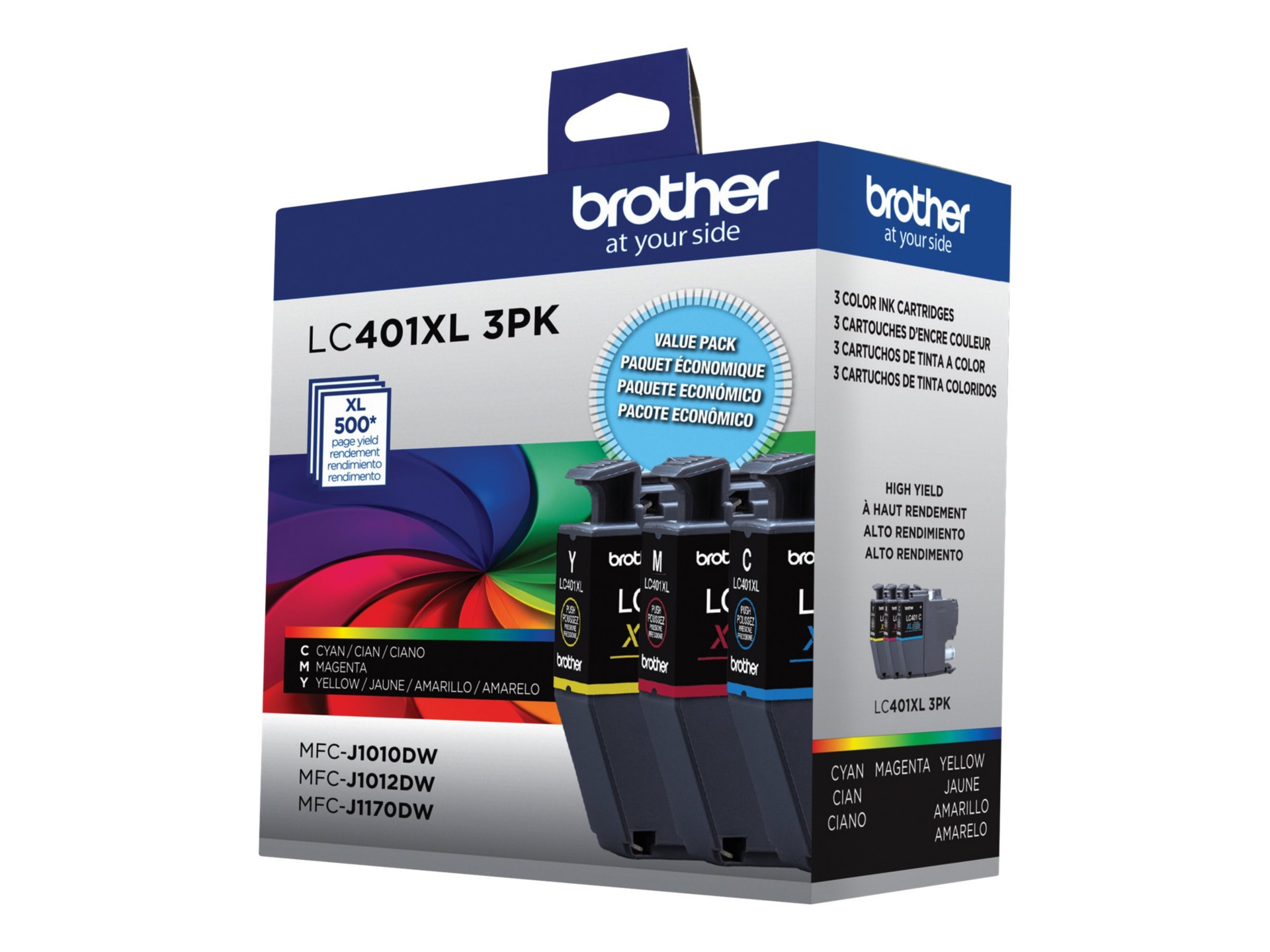 Brother LC401XL 3PK - 3-pack - High Yield - yellow, cyan, magenta - origina