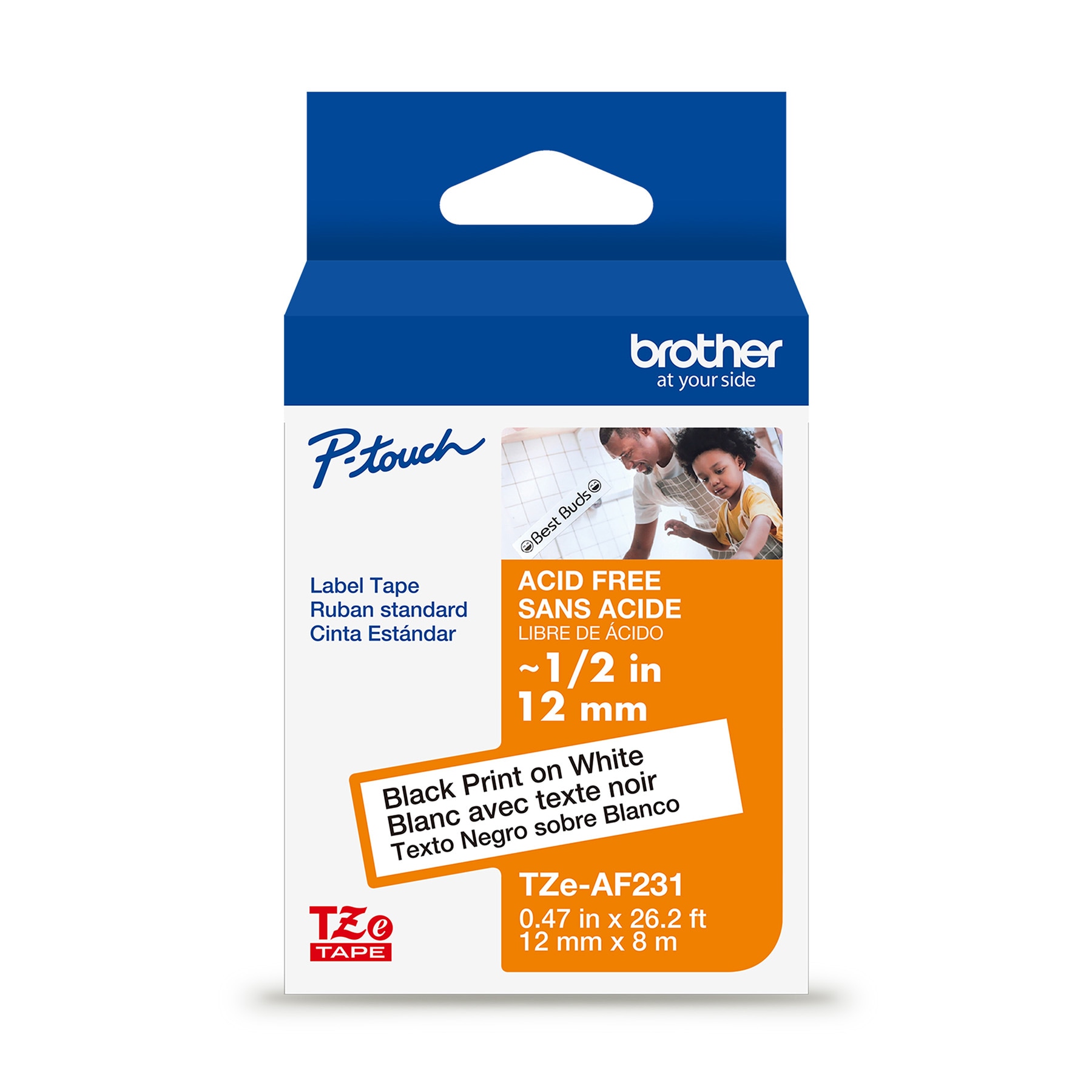 Brother TZEAF231G - P-touch 1/2" Label Tape