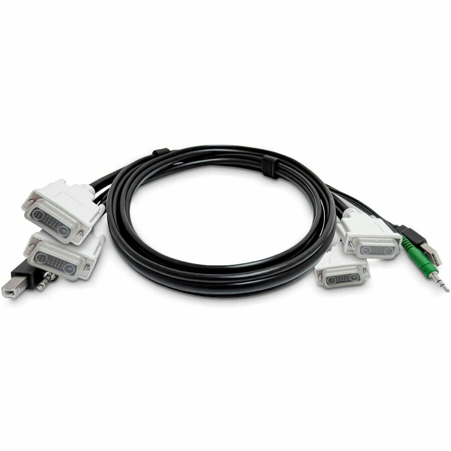 StarTech.com 10ft (3m) Dual-DVI KVM Cable, USB 2.0, 3.5mm Audio, Universal