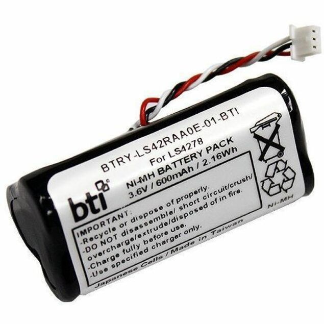 BTI BTRY-LS42RAA0E-01-BTI 3.6V 600MAH 2.16WH NiMH SCANNER BATTERY FOR ZEBRA