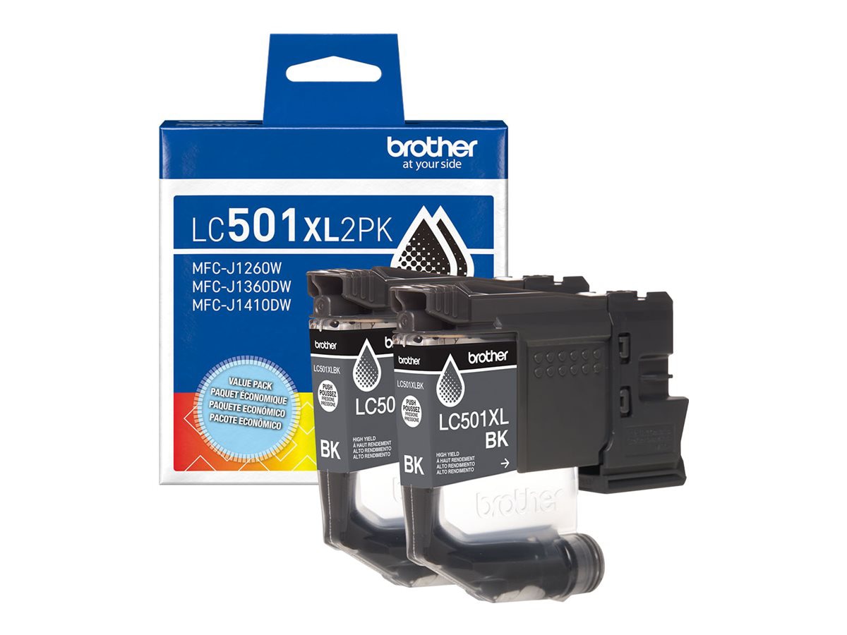 Brother LC501XL2PK - 2-pack - High Yield - black - original - ink cartridge