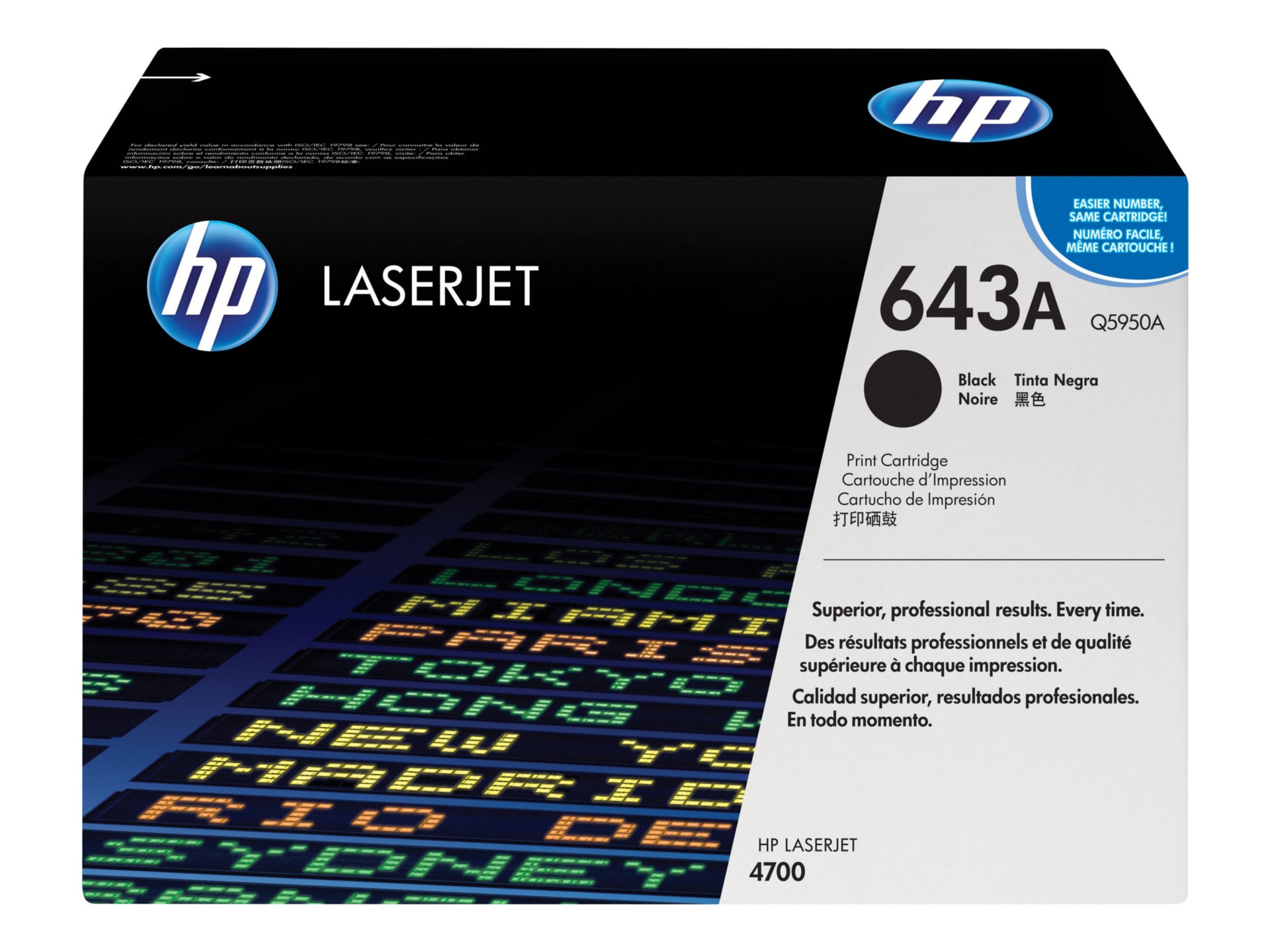 HP 643A (Q5950A) Original Laser Toner Cartridge - Single Pack - Black - 1 Each