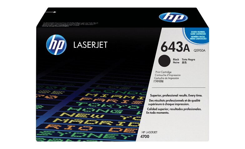 HP 643A, (Q5950A) Black Original LaserJet Toner Cartridge